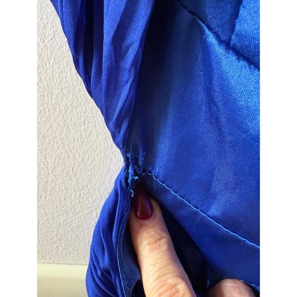 Mac Duggal 67911 Royal Blue Chiffon Cutout Ruffled Empire Waist Dress Size 12 - Picture 8 of 12